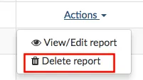 delete report option